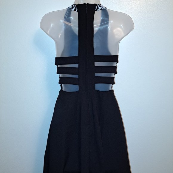 Speechless Black,White &Gray Beaded Strappy Back Fit and Flare Dress Size 3 - Picture 5 of 9